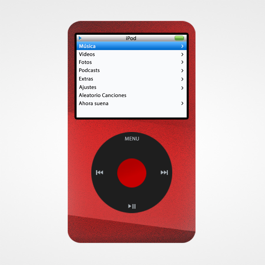 iPod Rojo/Negro con 128GB de Almacenamiento y Batería de 2.000mAh.