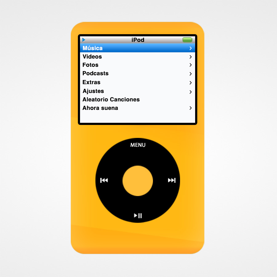 iPod Amarillo/Negro con 128GB de Almacenamiento y Batería de 3.000mAh.