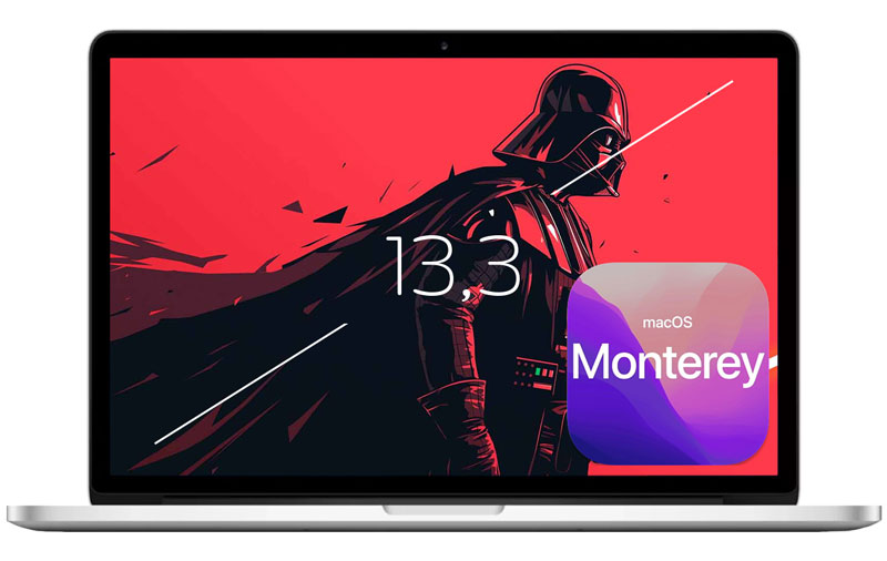 macbook-pro-13-red-vader-macOS-Monterey Macbook Pro de 13.3″ con procesador Intel i5 de 2.6Ghz y 121GB de Almacenamiento Flash, 8GB de RAM. 249 Ciclos de Batería.